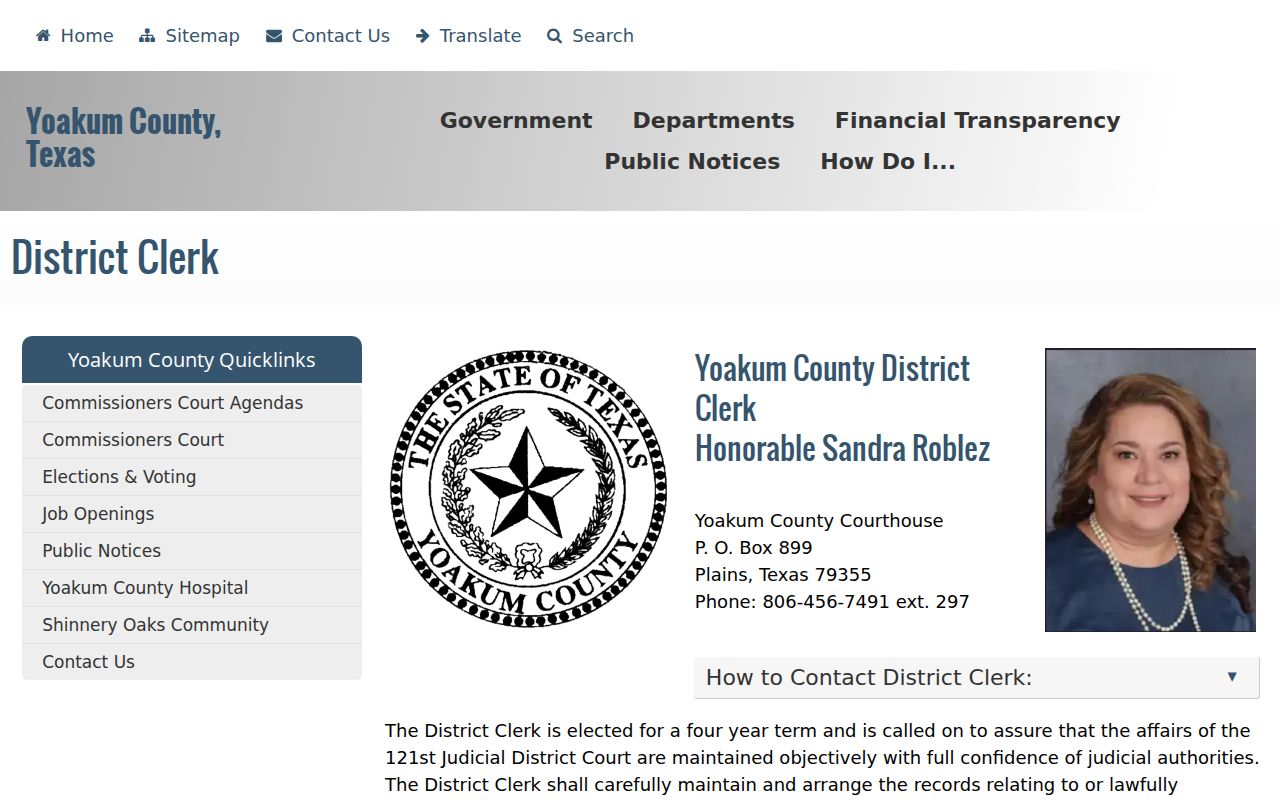 Yoakum County court docket District Clerk records office